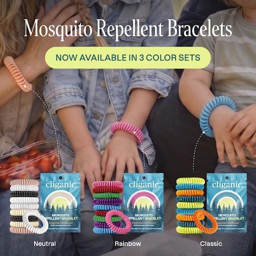 Cliganic 10 Pack Mosquito Repellent Bracelets for Adults & Kids - Natural DEET-Free Bands, Individually Wrapped - 图片 2
