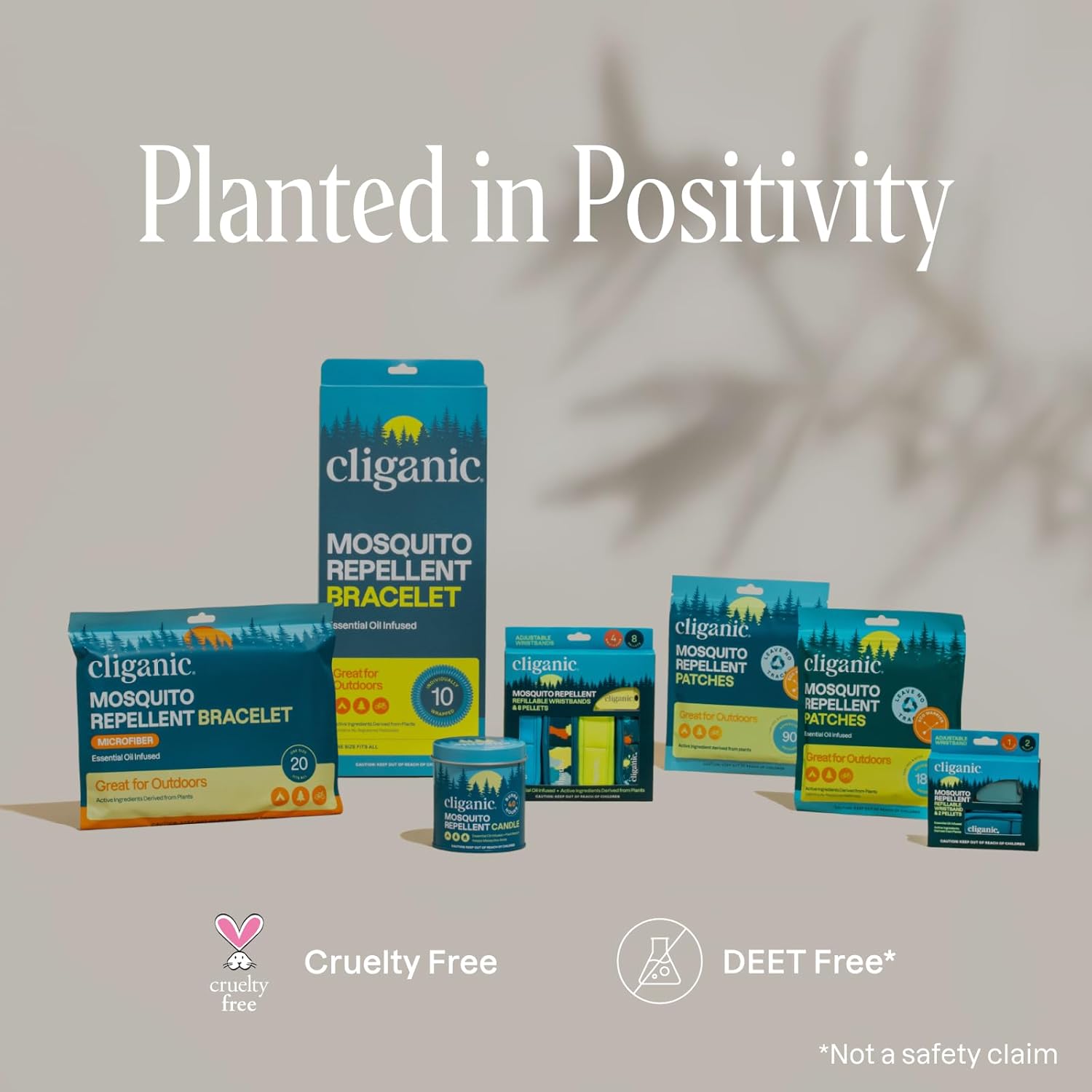 Cliganic 10 Pack Mosquito Repellent Bracelets for Adults & Kids - Natural DEET-Free Bands, Individually Wrapped - 图片 3