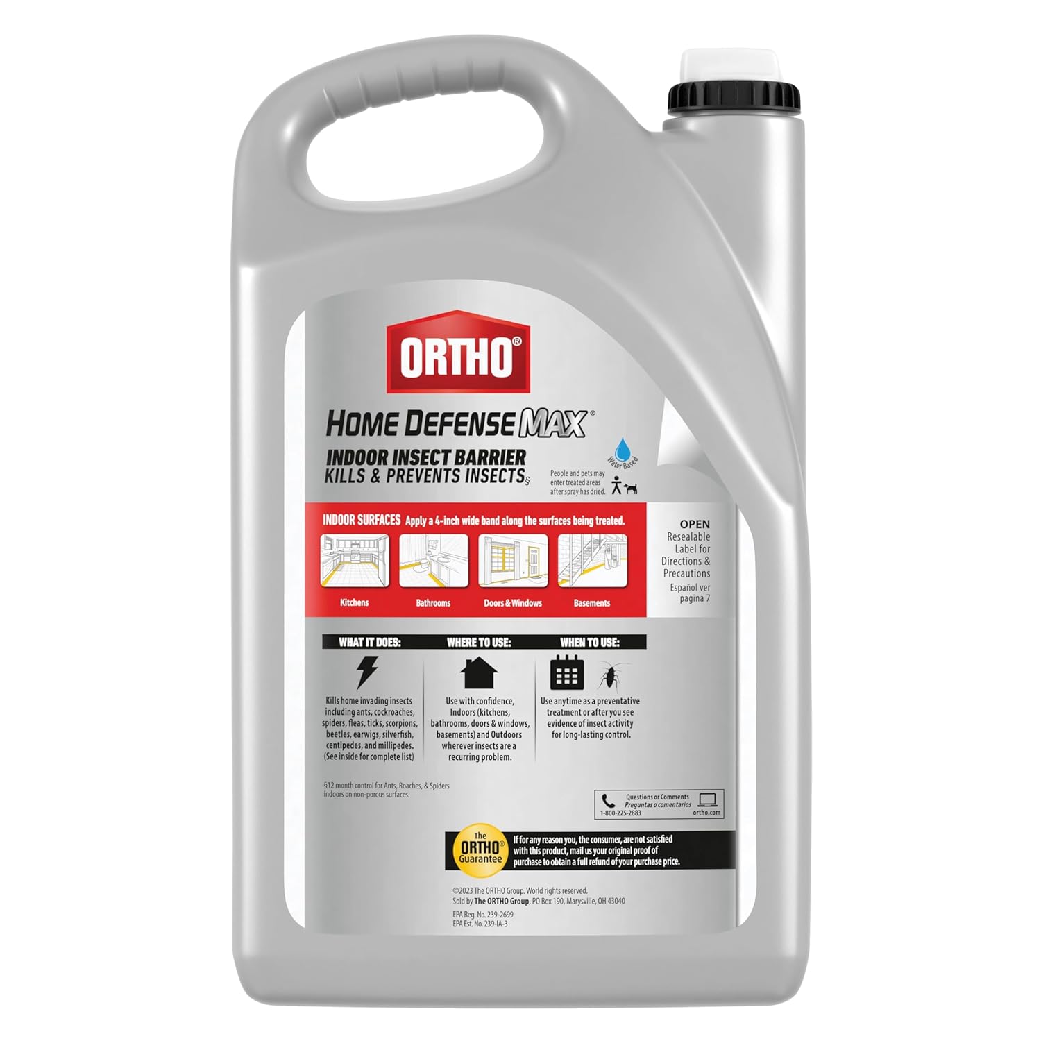 Ortho Home Defense Max Indoor Insect Barrier Extended Reach Comfort Wand Plus Refill Bundle - Indoor Bug Spray, Kills Ants, Roaches, Spiders, and More, 1 gal. - 图片 6