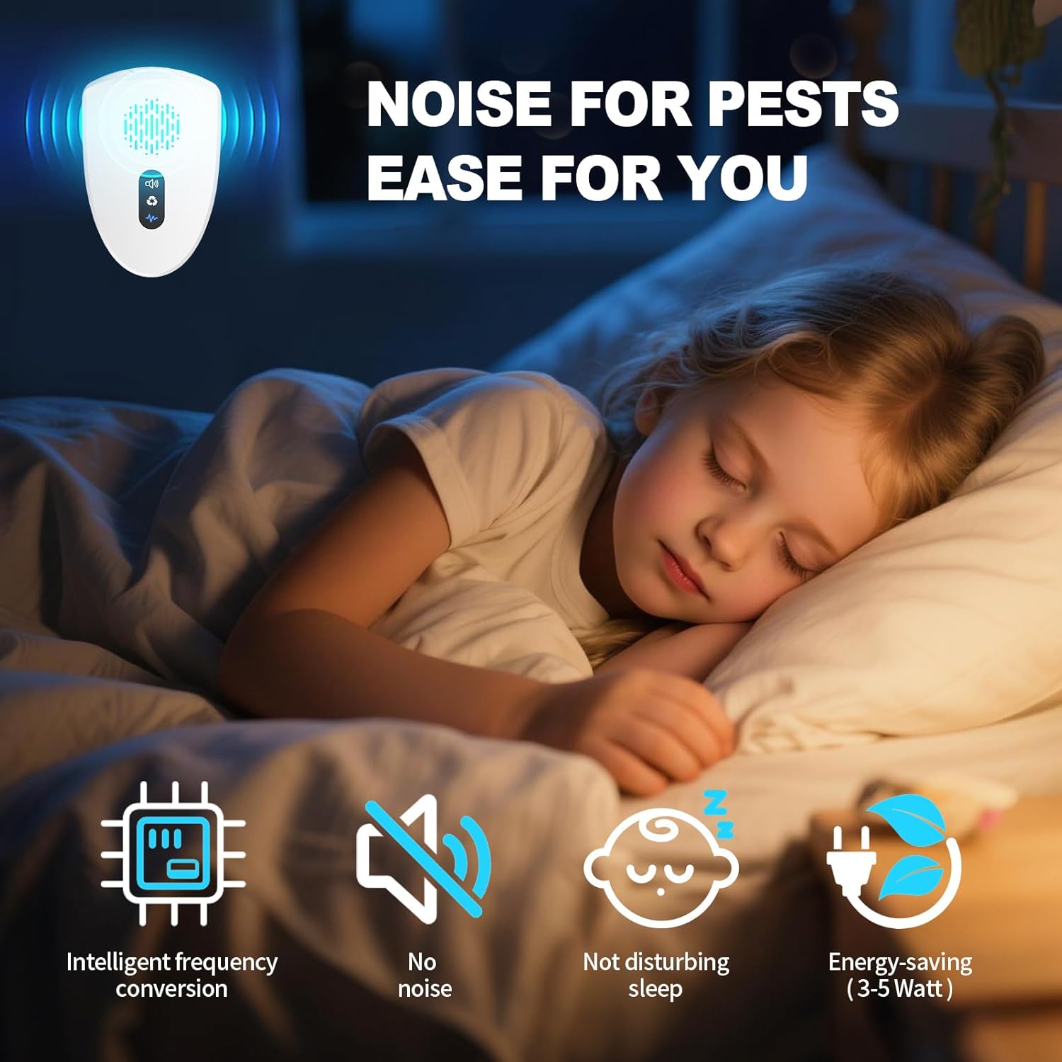 2026 Upgraded Ultrasonic Pest Control Repeller, Mouse Repellent Indoor for Spider Roach Bug Ant Mosquito Rat Mice Insect Deterrent, Mouse Rodent Repellent Ultrasonic Plug in, 3 Mode Switching, 10 PACK - 图片 6