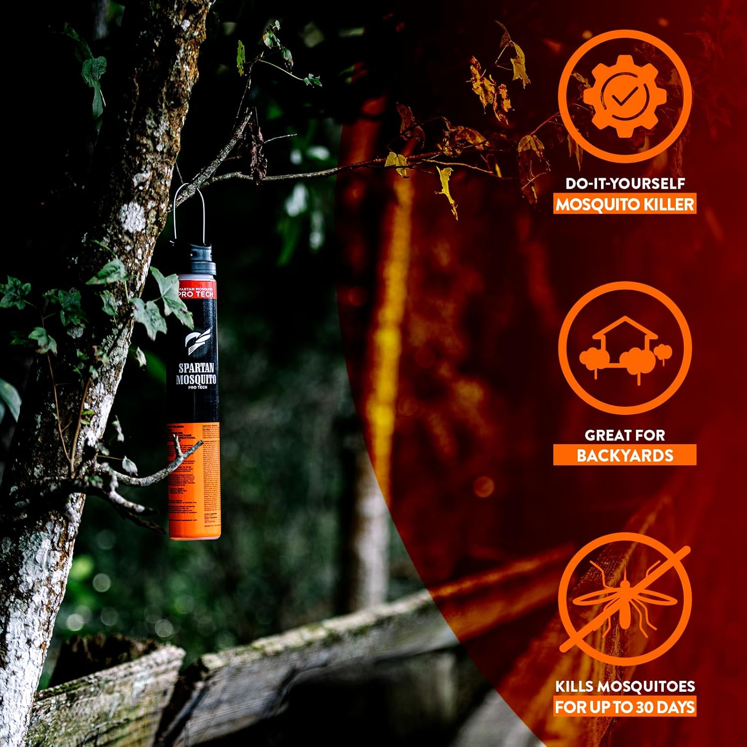 Spartan Mosquito Pro Tech - 1 Acre Pack 4 Tubes | Outdoor Mosquito Repellent for Yard, Patio & Home | Natural Insect Killer & Bug Control Barrier - 图片 2