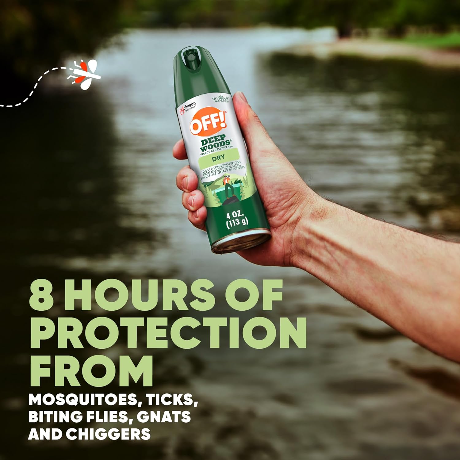 OFF! Deep Woods Insect Repellent Aerosol, Dry, Non-Greasy Formula, Bug Spray with Long Lasting Protection from Mosquitoes and Ticks, 4 Oz, (Pack of 2) - 图片 7