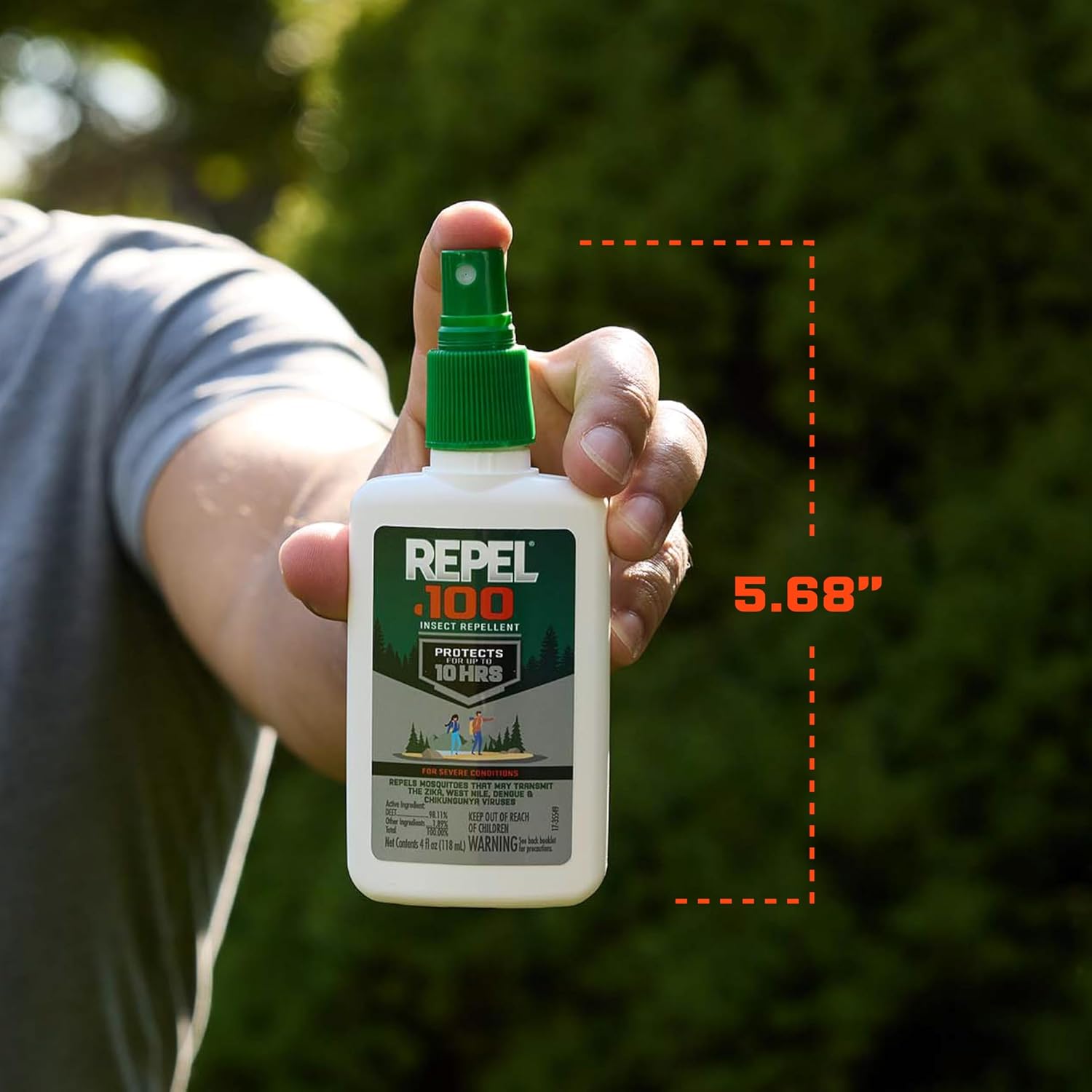 Repel 100 Mosquito and Insect Repellent, 4 Ounces, With DEET, 10-Hour Protection Long-Lasting Insect Repellent Bug Spray Repels Mosquitoes, Ticks, Gnats, Biting Flies, Chiggers And Fleas - 图片 7