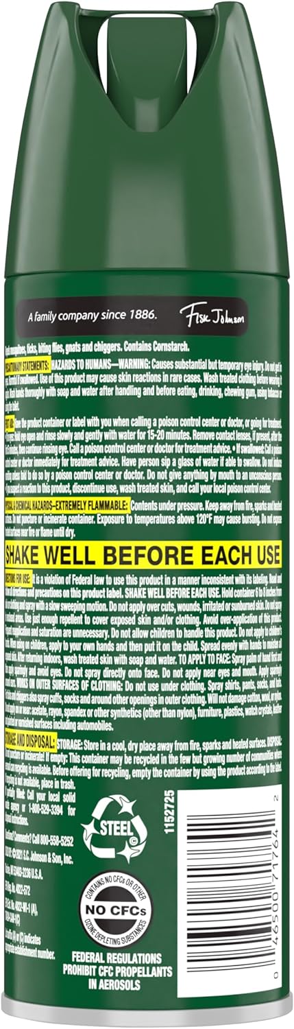 OFF! Deep Woods Insect Repellent Aerosol, Dry, Non-Greasy Formula, Bug Spray with Long Lasting Protection from Mosquitoes and Ticks, 4 Oz, (Pack of 2) - 图片 4