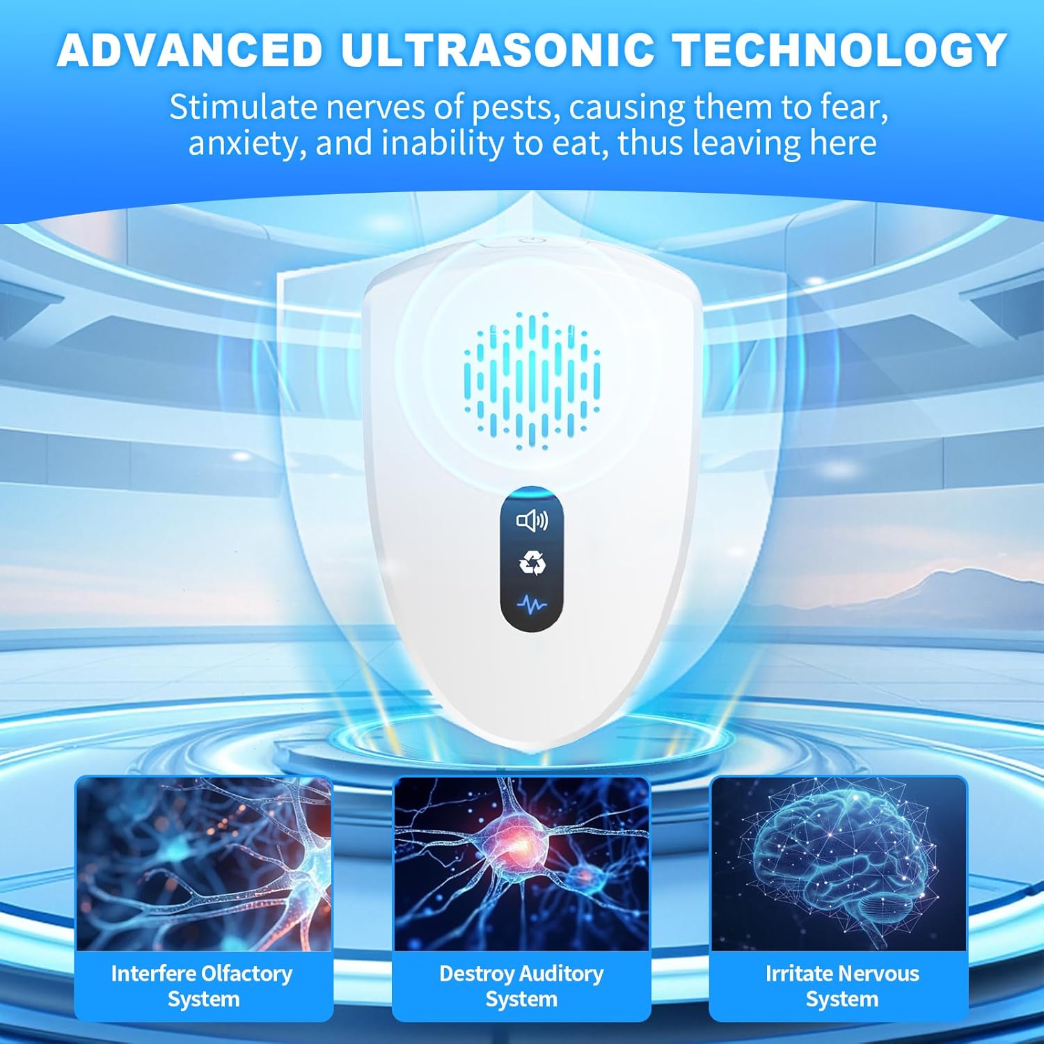2026 Upgraded Ultrasonic Pest Control Repeller, Mouse Repellent Indoor for Spider Roach Bug Ant Mosquito Rat Mice Insect Deterrent, Mouse Rodent Repellent Ultrasonic Plug in, 3 Mode Switching, 10 PACK - 图片 5