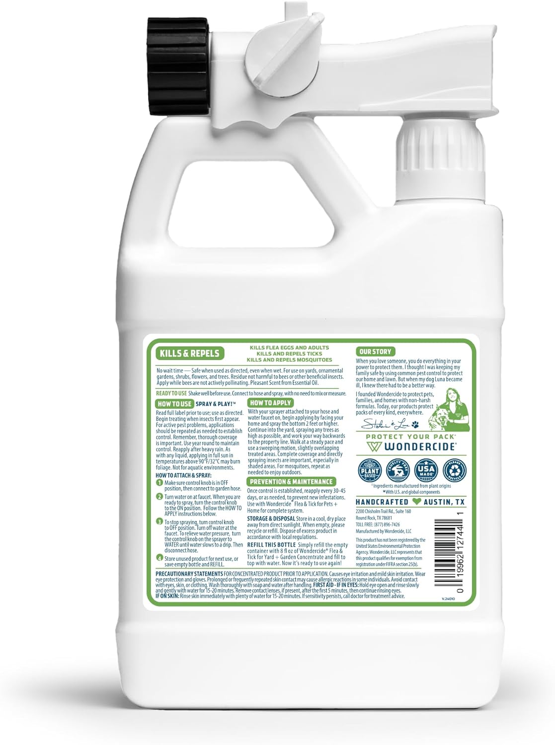 Wondercide - Ready to Use Flea, Tick, and Mosquito Yard Spray with Natural Essential Oils – Mosquito and Insect Killer, Treatment, and Repellent - Plant-Based - Safe Around Pets, Plants, Kids - 32 oz - 图片 3