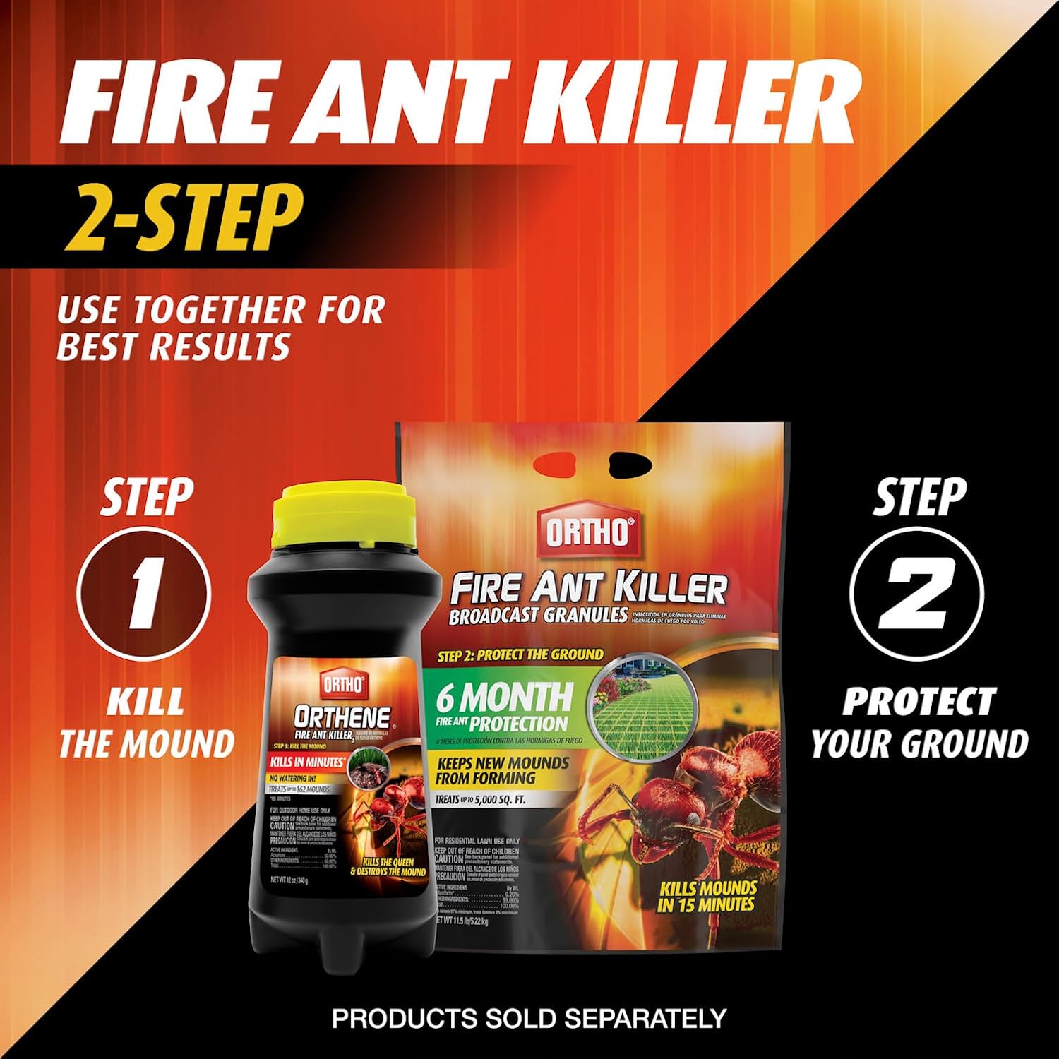 Ortho Orthene Fire Ant Killer1 – Mound Treatment, Outdoor Ant Killer, Kills Queens, No Watering Needed, Treats up to 162 Mounds, 12 oz. (2-Pack) - 图片 5