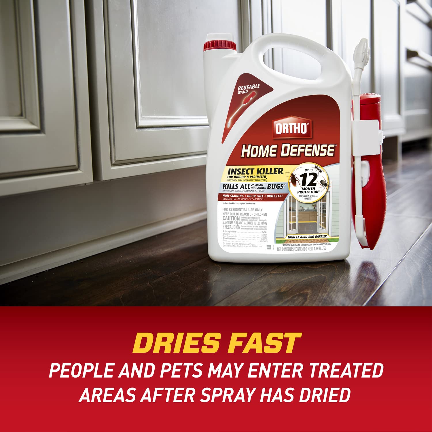 Ortho Home Defense Insect Killer for Indoor and Perimeter2 with Comfort Wand - Ready-To-Use Bug Spray, Kills Ants, Cockroaches & Spiders, 1.33 gal. - 图片 7