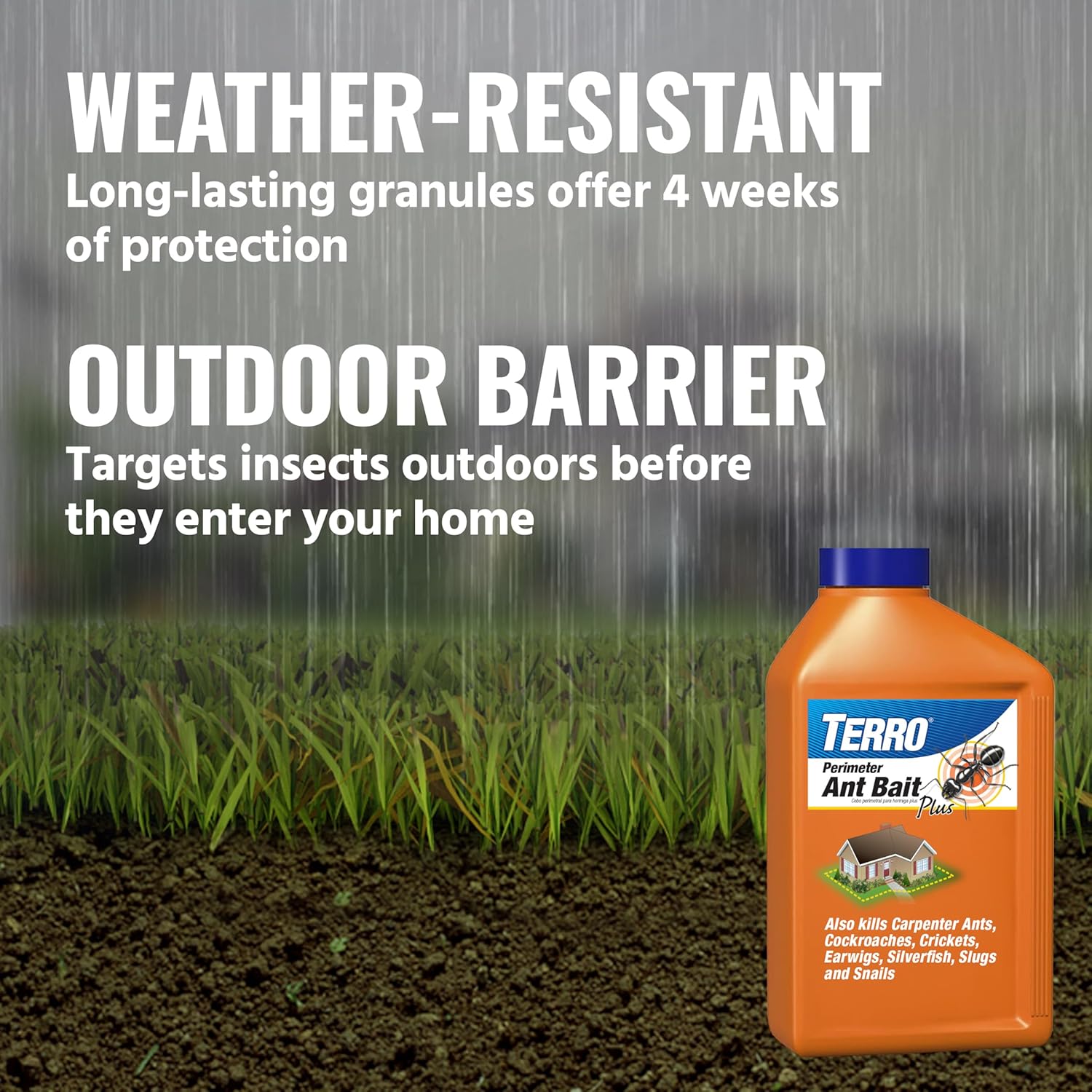 TERRO T2600 Perimeter Outdoor Ant Bait Plus - Attracts and Kills Carpenter Ants, Roaches, Crickets, Earwigs, Silverfish, Slugs and Snails - 2 Pack, 4Lbs - 图片 6