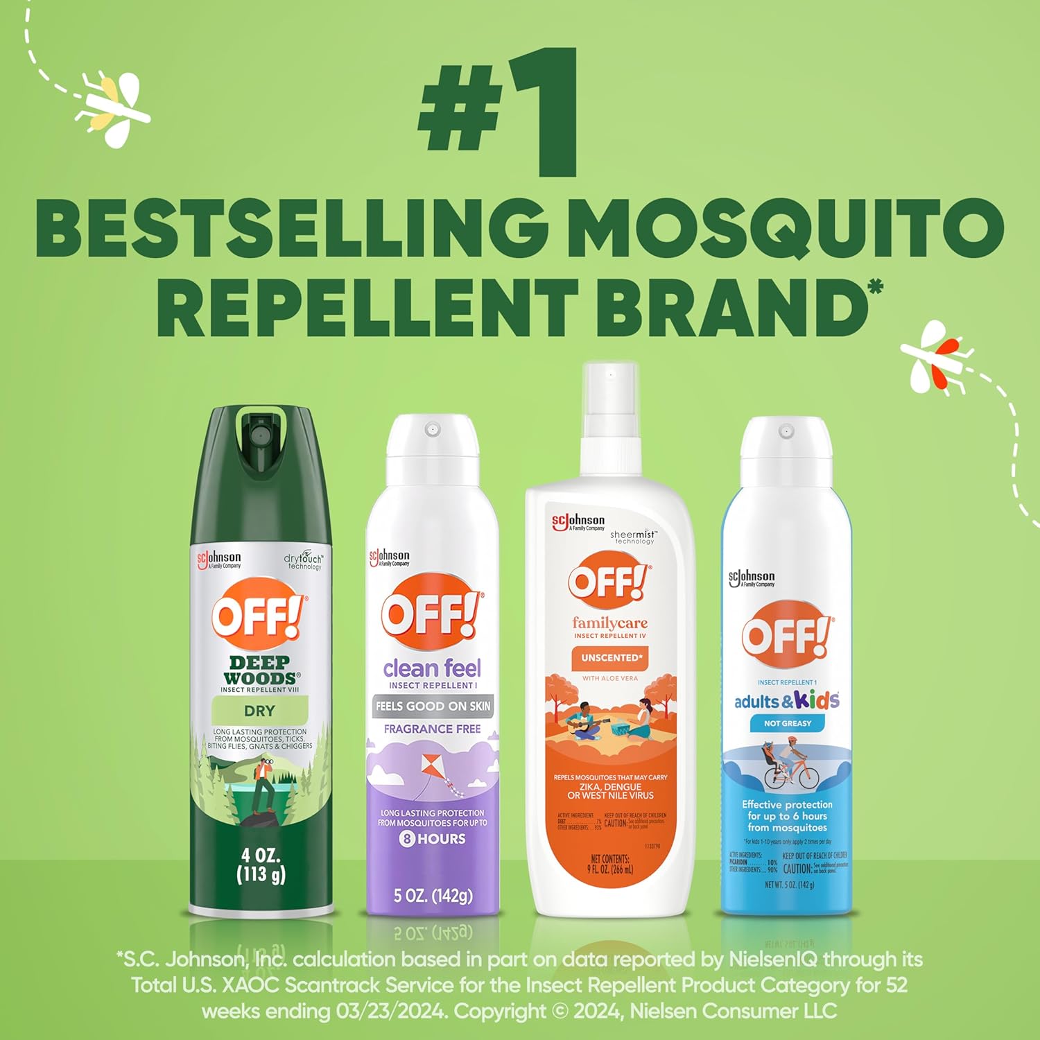 OFF! Deep Woods Insect Repellent Aerosol, Dry, Non-Greasy Formula, Bug Spray with Long Lasting Protection from Mosquitoes and Ticks, 4 Oz, (Pack of 2) - 图片 8