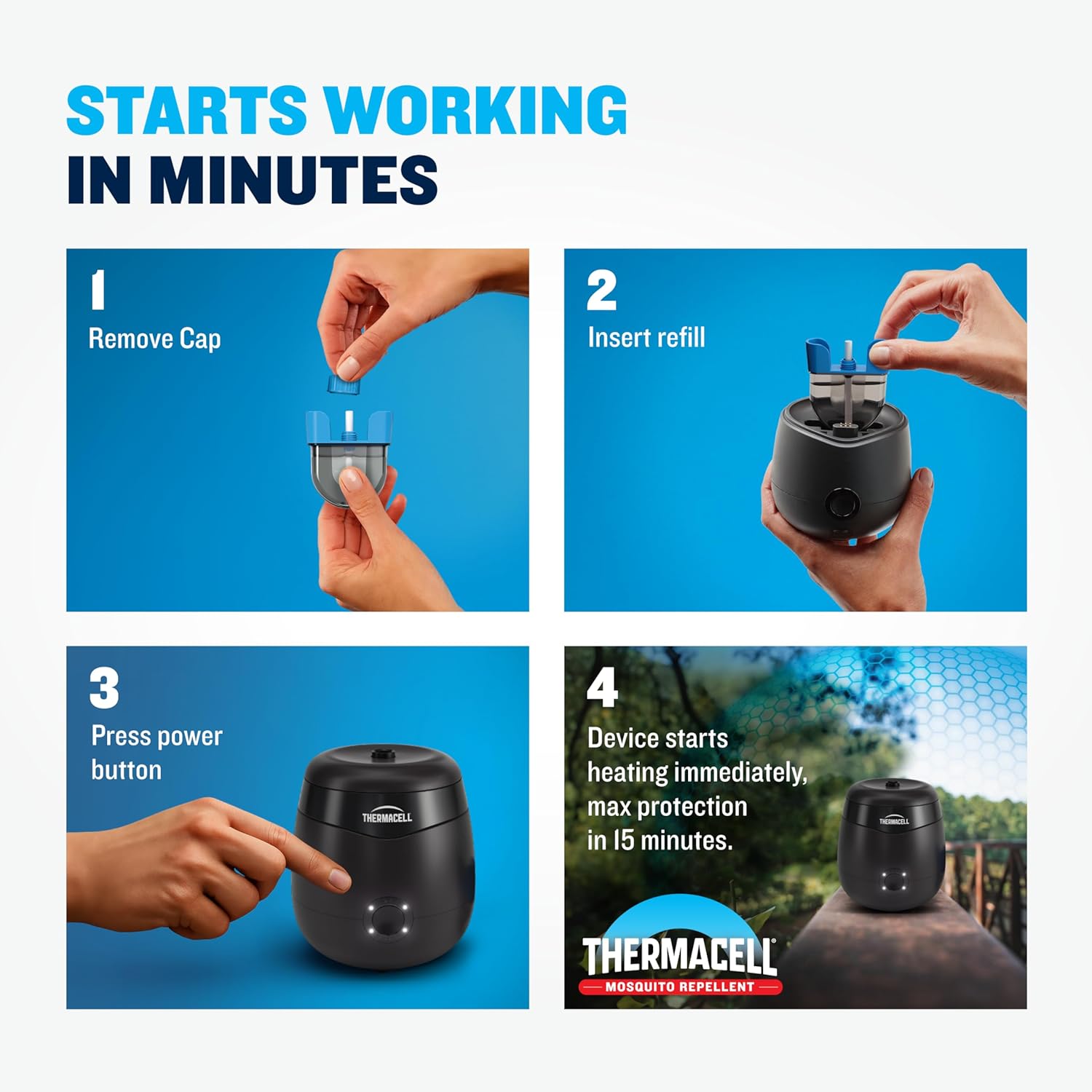 Thermacell Rechargeable Mosquito Repeller Refills; Advanced Repellent Formula Provides 20 Foot Protection Zone; Compatible with Thermacell E-Series & Radius Only; No DEET, Spray or Flame - 图片 6