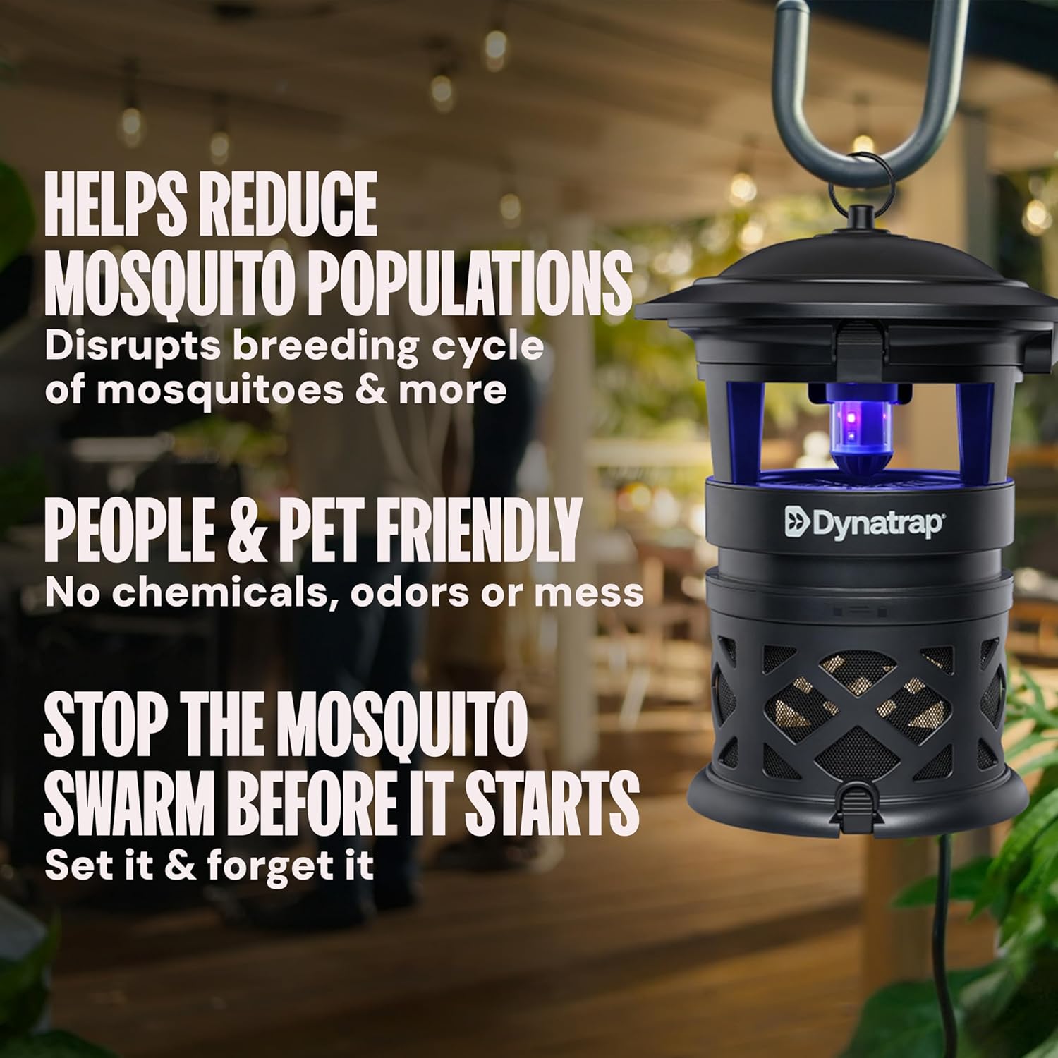 Dynatrap DT2030SR Fly Traps Outdoor - Mosquito & Flying Insect Killer for 1 Acre – Kills Mosquitoes, Flies, Gnats, Wasps - Bug Zapper Alternative - Black - 图片 6