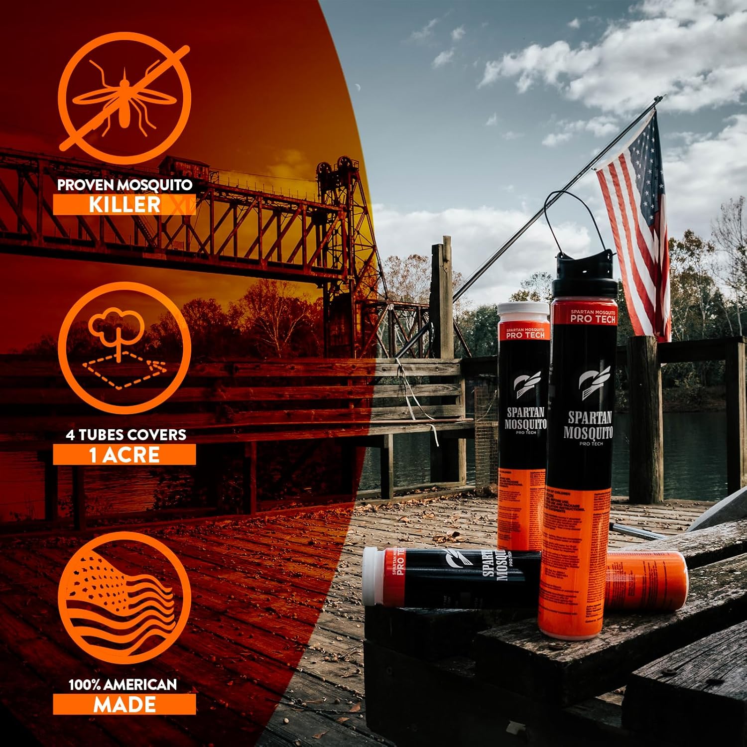 Spartan Mosquito Pro Tech - 1 Acre Pack 4 Tubes | Outdoor Mosquito Repellent for Yard, Patio & Home | Natural Insect Killer & Bug Control Barrier - 图片 6