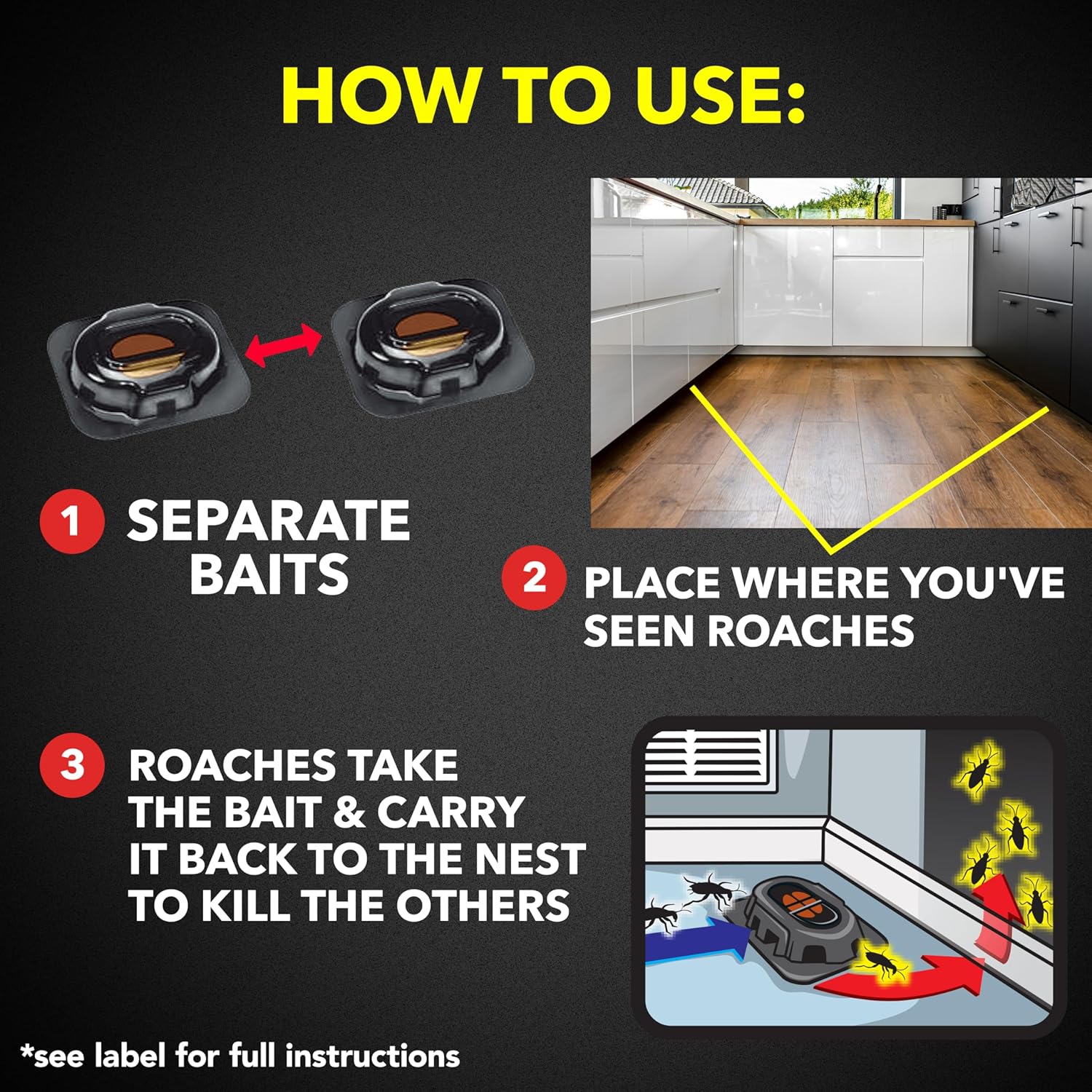 Raid Large Roach Baits, Child Resistant, For Indoor Use, Kills Roaches for 3 Months, 8 Count - 图片 10
