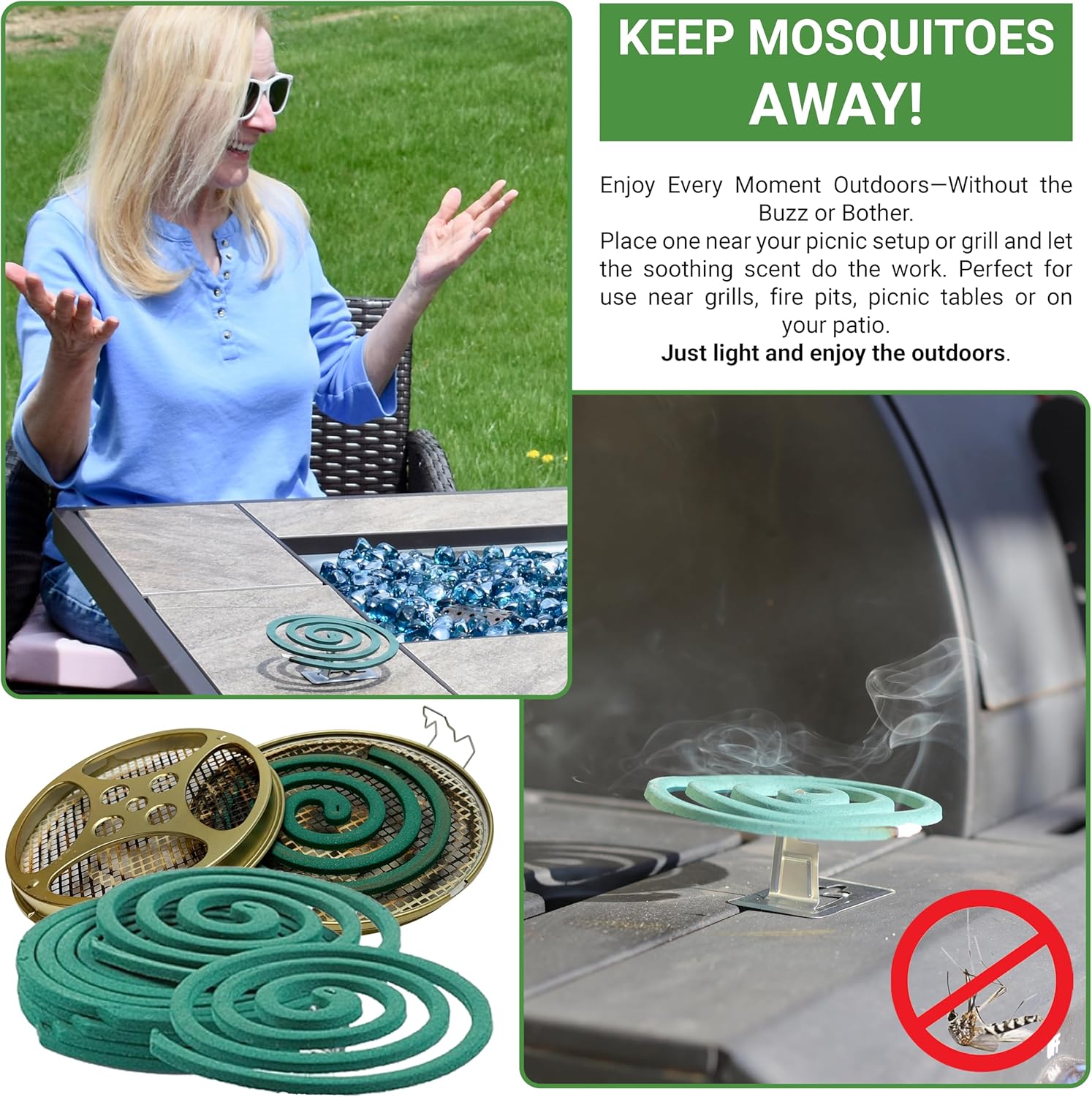 W4W Mosquito Repellent Coils - Outdoor Use Reaches Up to 10 feet - Each Burns for 5-7 Hours (Three Pack Contains 12 coils & 6 Stands) - 图片 7