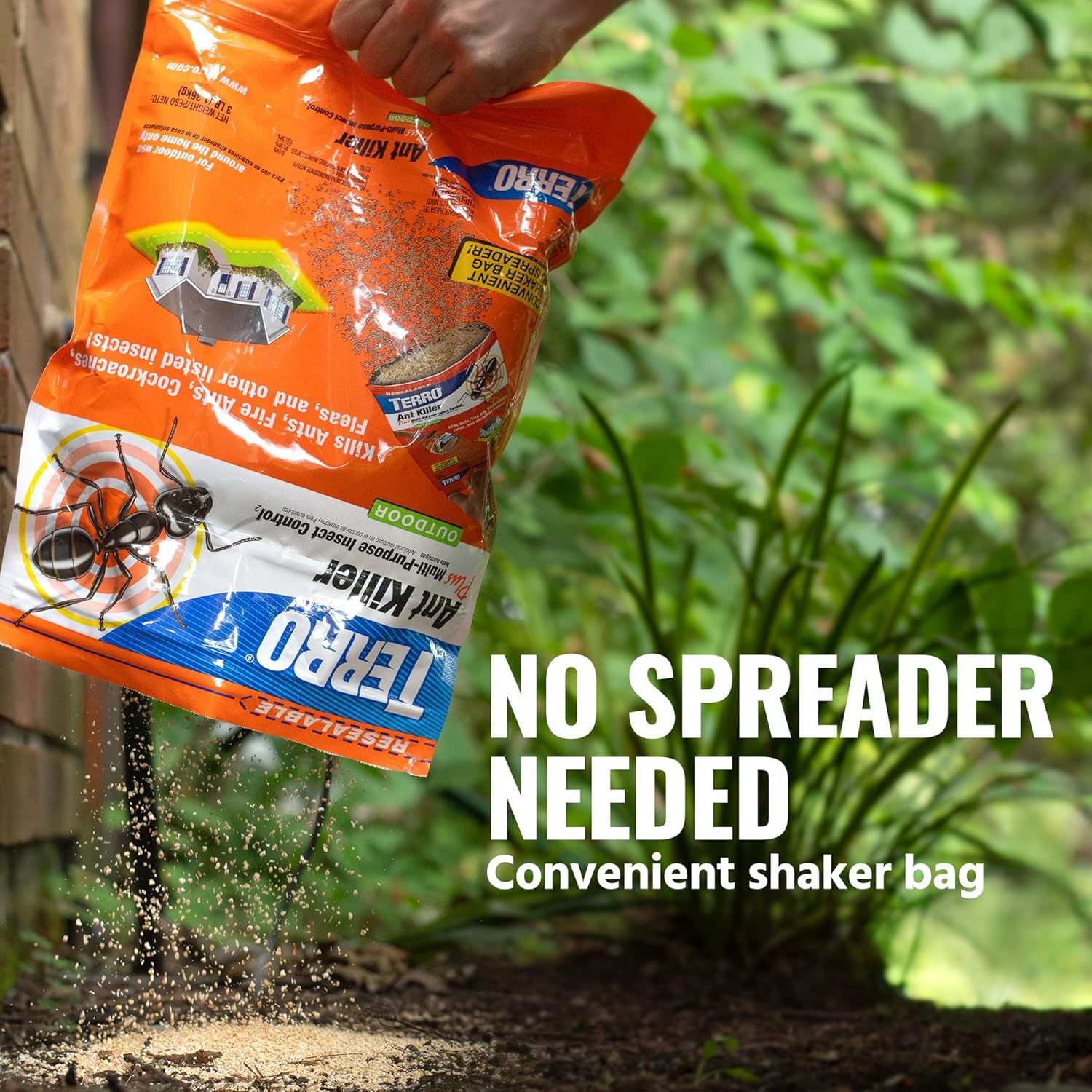 TERRO Ant Killer Plus Multi-Purpose Insect Control for Outdoors - Kills Fire Ants, Fleas, Cockroaches, and Other Crawling Insects - 3lb Shaker Bag - T901-6 - 图片 8