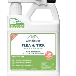 Wondercide - Ready to Use Flea, Tick, and Mosquito Yard Spray with Natural Essential Oils – Mosquito and Insect Killer, Treatment, and Repellent - Plant-Based - Safe Around Pets, Plants, Kids - 32 oz