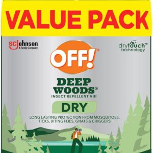 OFF! Deep Woods Insect Repellent Aerosol, Dry, Non-Greasy Formula, Bug Spray with Long Lasting Protection from Mosquitoes and Ticks, 4 Oz, (Pack of 2)
