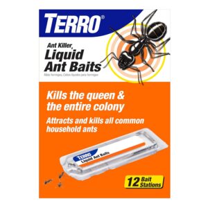 TERRO T300B Liquid Ant Killer Bait Stations 12-Pack - Indoor Ant Traps with Borax Formula, Kills the Queen & the Entire Colony