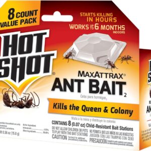 Hot Shot MaxAttrax Ant Bait 8 Count, Child-Resistant Bait Stations