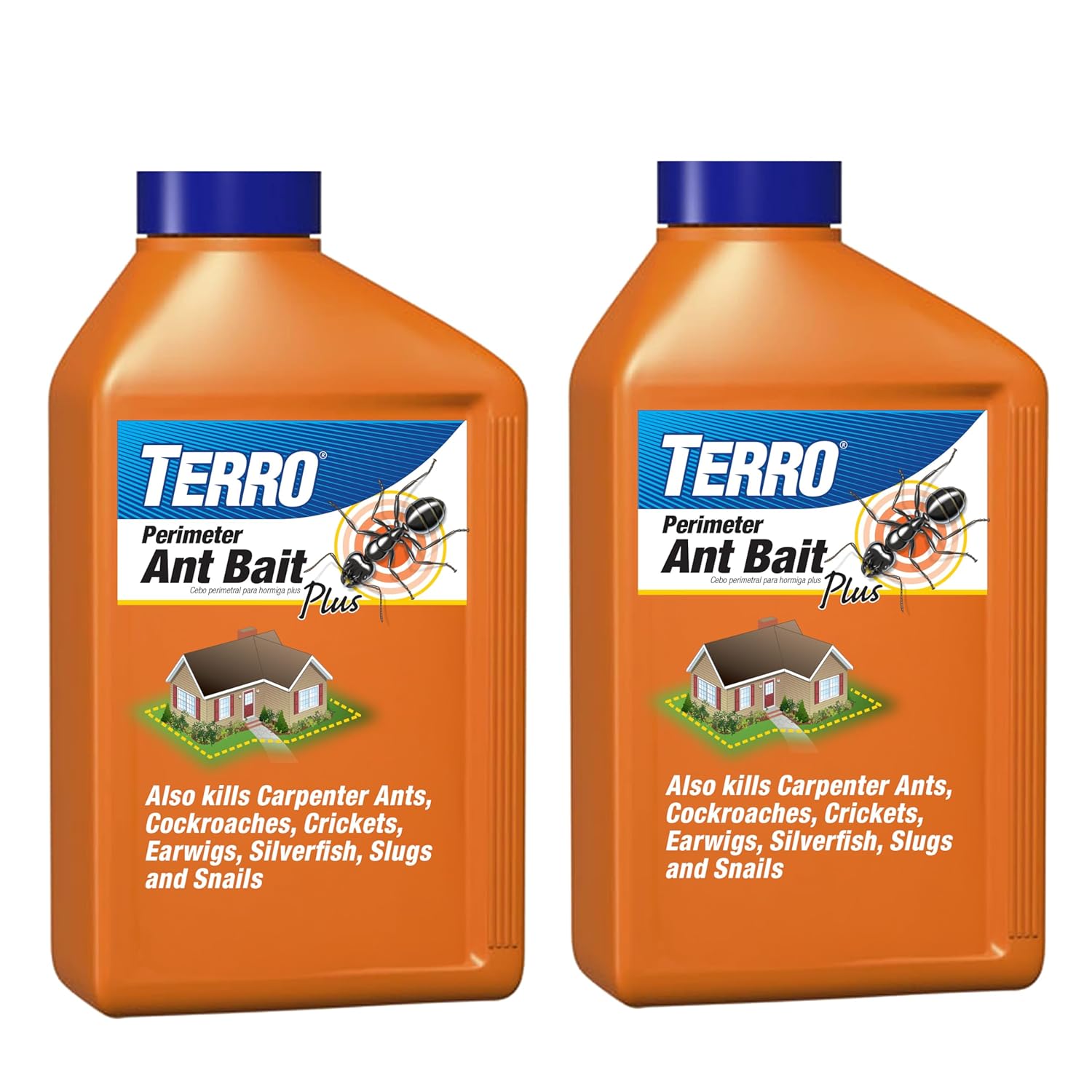 TERRO T2600 Perimeter Outdoor Ant Bait Plus - Attracts and Kills Carpenter Ants, Roaches, Crickets, Earwigs, Silverfish, Slugs and Snails - 2 Pack, 4Lbs
