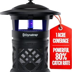 Dynatrap DT2030SR Fly Traps Outdoor - Mosquito & Flying Insect Killer for 1 Acre – Kills Mosquitoes, Flies, Gnats, Wasps - Bug Zapper Alternative - Black